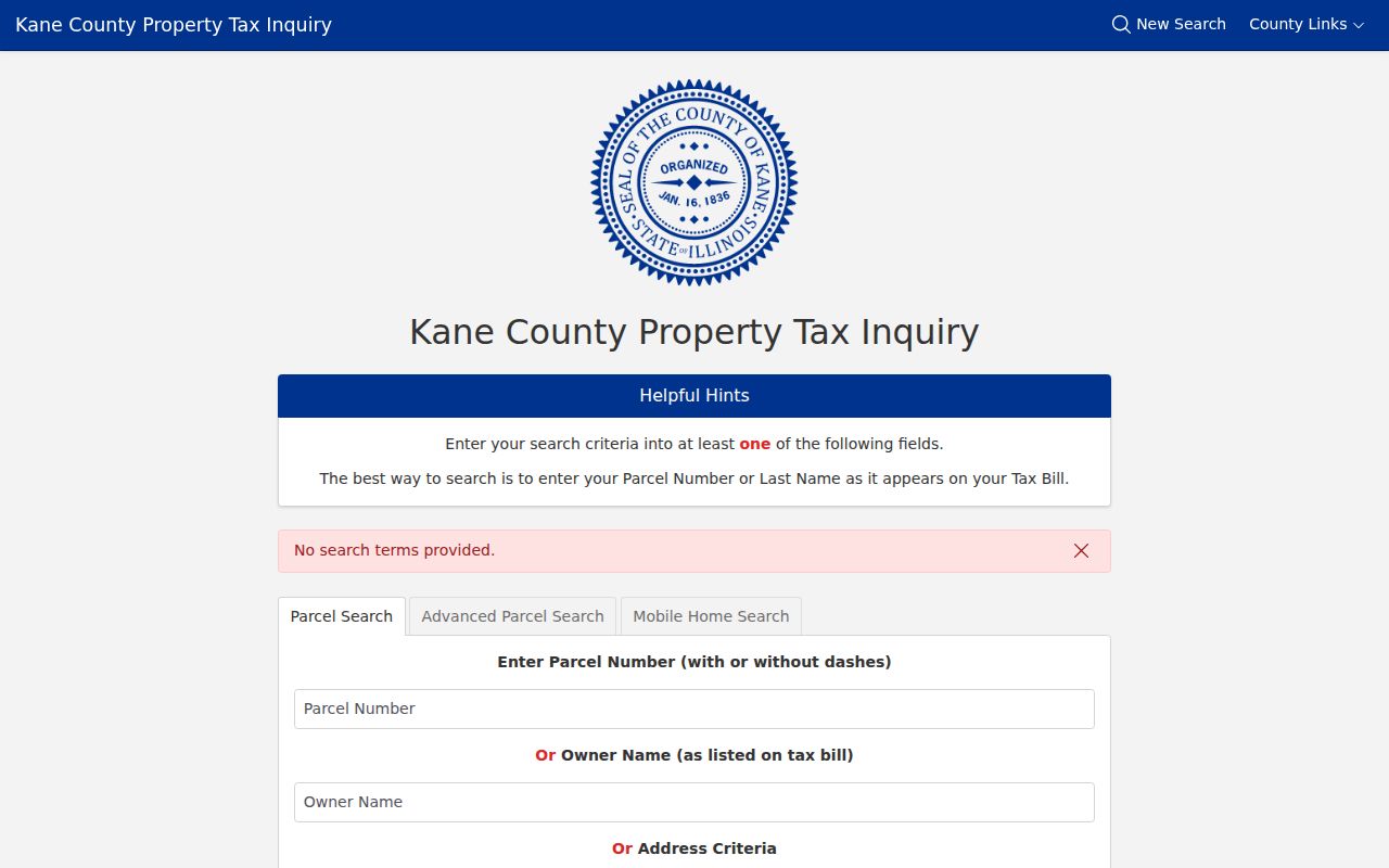 Kane County property search used for Algonquin residents records