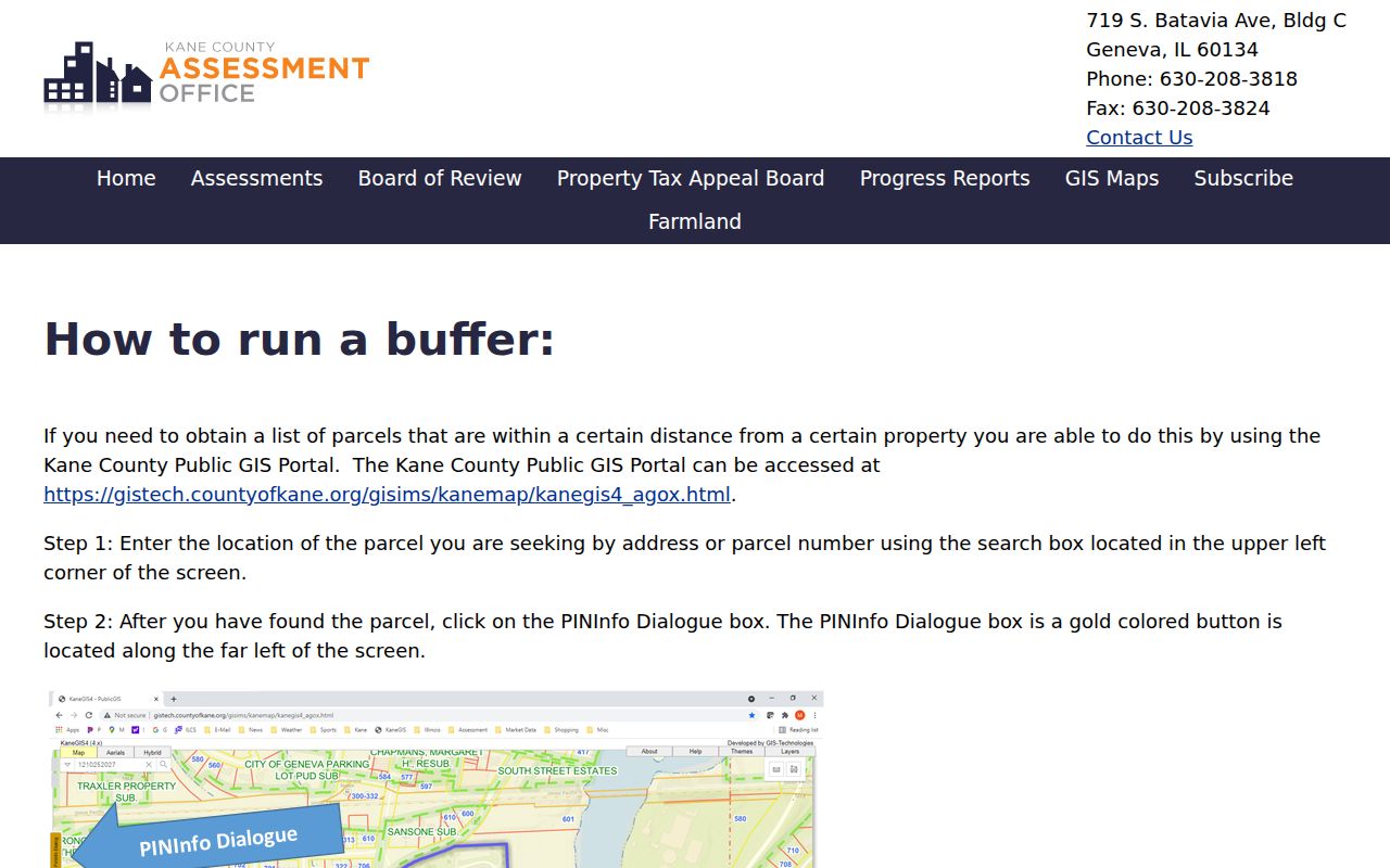 Algonquin neighbors Kane County parcel buffer instructions