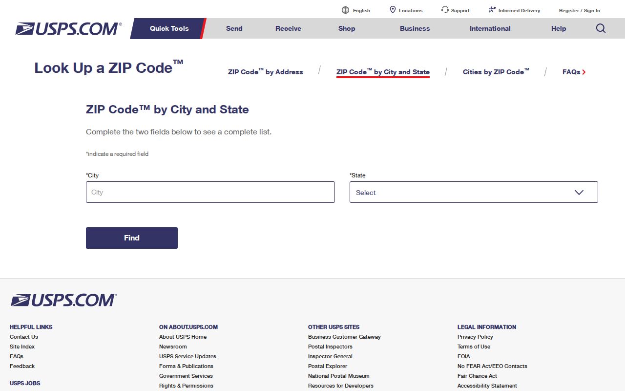USPS ZIP Code Lookup used to verify an Algonquin street address